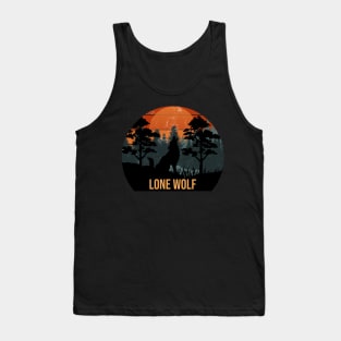 Lone wolf howling in the forest Tank Top